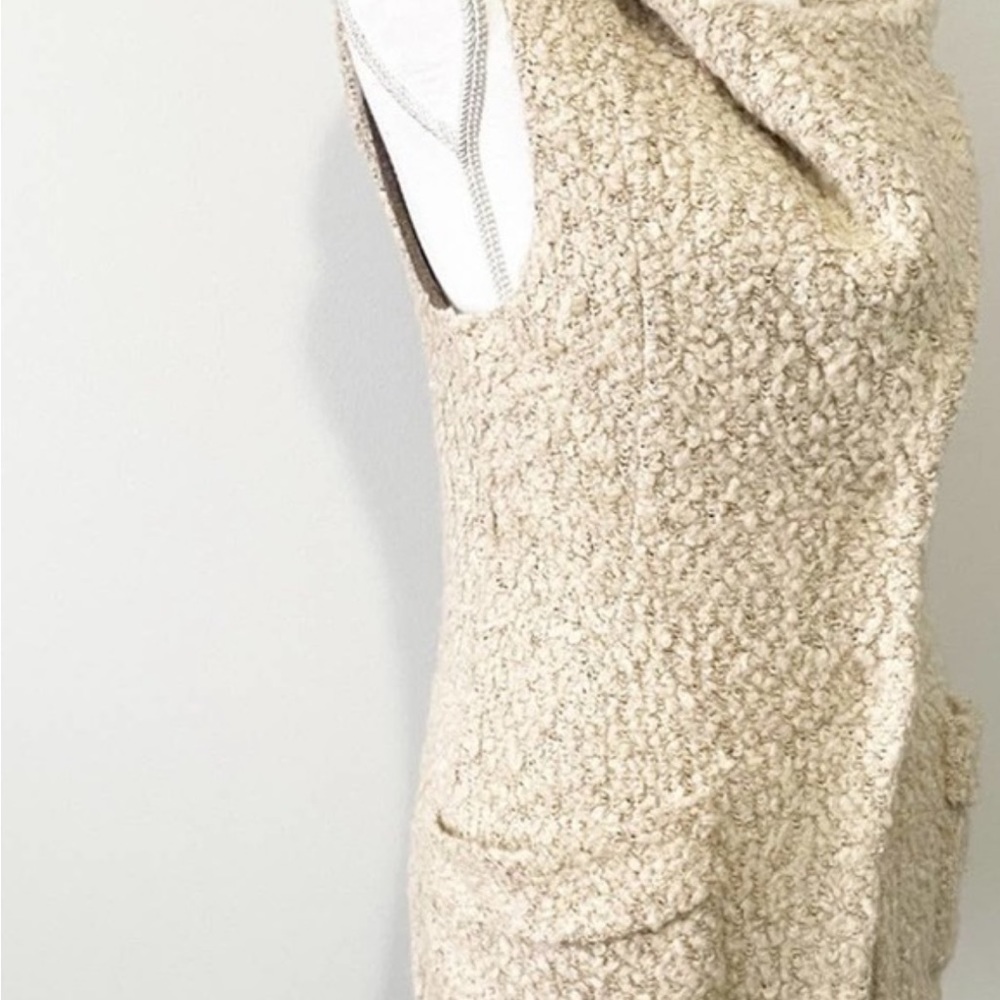 Miss me tan wool vest cowl neck hooded size small button pockets - Picture 3 of 8